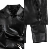 Threebooy  Mens Fashion Leather Jacket Slim Fit Stand Collar PU Jacket Male Anti-wind Motorcycle Zipper Jackets Men 4XL-M