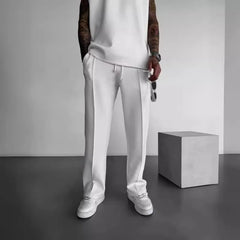 Threebooy  New European and American Men's Four-season Loose Straight-leg Sports Casual Trousers Hit Suit Pants