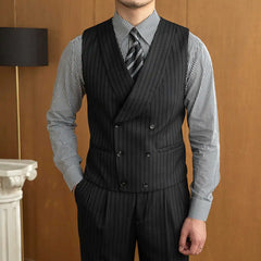 Threebooy  Men's Suits 3 Pieces Blazer Vest Pants Bow Collar Single Breasted Buckle Work Wear Bussiness Wedding