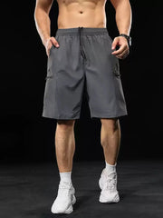 Threebooy  Summer Outdoors Loose Running Shorts Gym Fitness Workout Men Sport Short Training Breathable Casual Multiple pockets Shorts