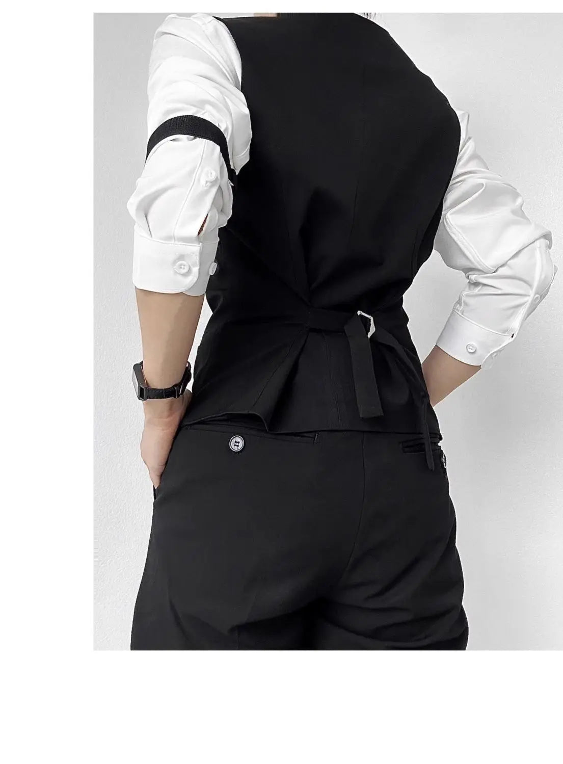 Threebooy High-end Black Gray Suit Vest Fashion Men Women Same Neutral Style Slim Business Casual Blazer Vest Urban Streetwear