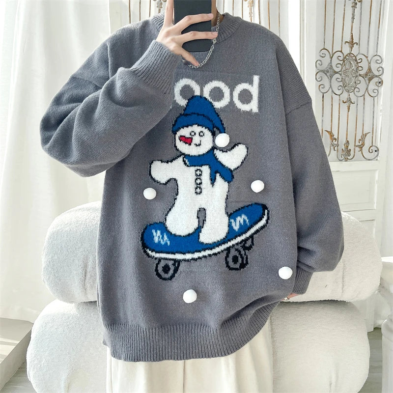 Threebooy Printed Sweater Male Jumper Men's Winter Sweater Pullover Knit Christmas Luxury Clothing Knitwear New in Sweaters Clothes