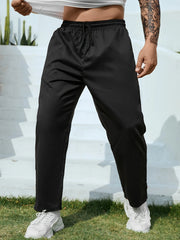 Threebooy  Plus Size Men's Solid Casual Fashion Pants For Spring Fall Winter, Men's Clothing
