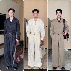 Threebooy Men's Large-size Casual Suit Spring Summer High-end Shirt Tracksuit Men Women's Casual Sports Cleanfit Korean 2pcs Set