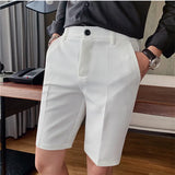 Threebooy Summer Shorts Men Korean Fashion Bottoms Casual Pants Knee Length Streetwear Slacks Cool Fashion Shorts Breathable S-3XL