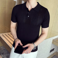 Threebooy Top Grade Brand Cotton Polo Shirts Knitting Men Slim Fit Short Sleeve Summer Leisure Lapel Sleeve POLO Shirts Men Clothing 4XL