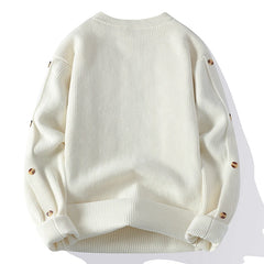 Threebooy Fashion Mock Neck Knitted Sweater Men Autumn Winter Warm Knitting Pullovers Solid Color Thick Youthful Loose Streetwear Sweaters