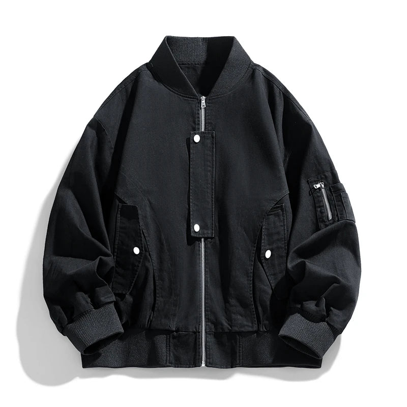 Threebooy  High Quality Spring American Style Trend Denim Jackets Men 100%Cotton Male Bomber Jacket Fashion Loose Zippers Outwear Coat Man