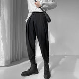 Threebooy Men's Fashion Trend Casual Pants Slim Fit Black Color Suit Pants Business Design Cotton Streetwear Trousers Plus Size S-3XL
