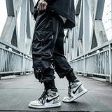 Threebooy Black Cargo Pants Men Joggers Hip Hop Techwear Pants Hippie Cargo Trousers for Men Streetwear Plus Size Pockets Oversize