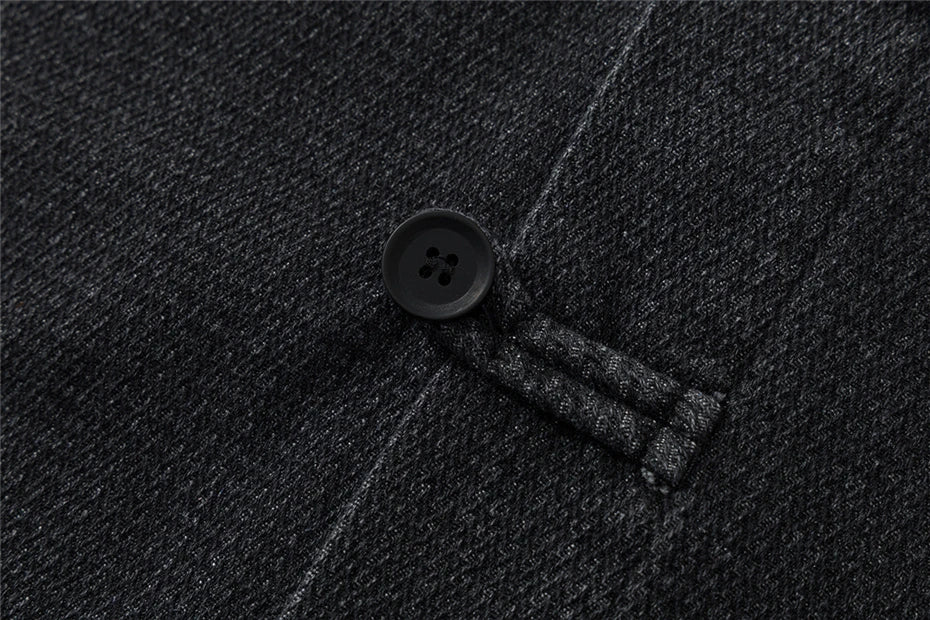 Threebooy Vintage Pockets Denim Jackets Mens Streetwear Harajuku Casual Jeans Coats Oversized Washed Chinese Style Cargo Jacket Mal