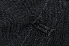Threebooy Vintage Pockets Denim Jackets Mens Streetwear Harajuku Casual Jeans Coats Oversized Washed Chinese Style Cargo Jacket Mal