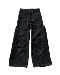 Threebooy Harajuku Hip Hop High Waisted Jeans New Gothic Retro Wide Leg Straight Black Y2k Baggy Jeans Denim Pants Mens Womens Streetwear