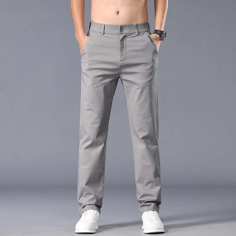 Threebooy  Stretch Men Casual Pants Autumn New Straight Formal Trousers Work Business Dress Fashion Male Comfort Brand Pants