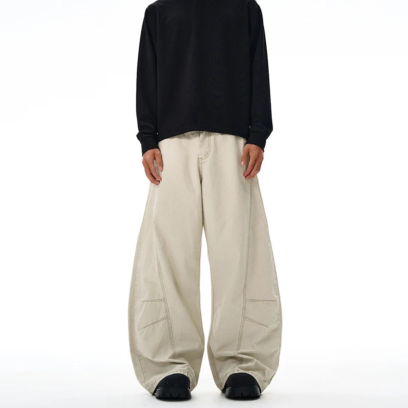 Threebooy Y2K American Baggy Pants Men's 100% Cotton Fashion Vintage Autumn Wide-leg Casual Trousers Oversize Loose Streetwear