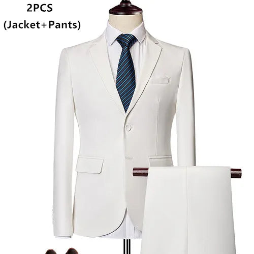 Threebooy (Jacket+Vest+Pants) Men's Groom's Wedding Dress/Male Slim Fit High Quality Business Suits/Man Casual Tuxedo Trousers/Man Blazers