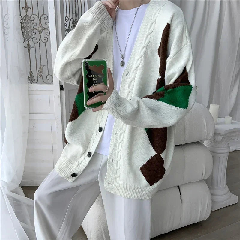 Threebooy Male Clothes New in Sweaters Knitwear Luxury Clothing Cardigan Men Printed Sweater Men's Winter Sweater Sweatshirt