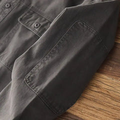 Threebooy Heavyweight Work Shirt Men's Thickened Washing Old Pure Cotton Loose American Retro Military Green Shirt Jacket Spring Autumn