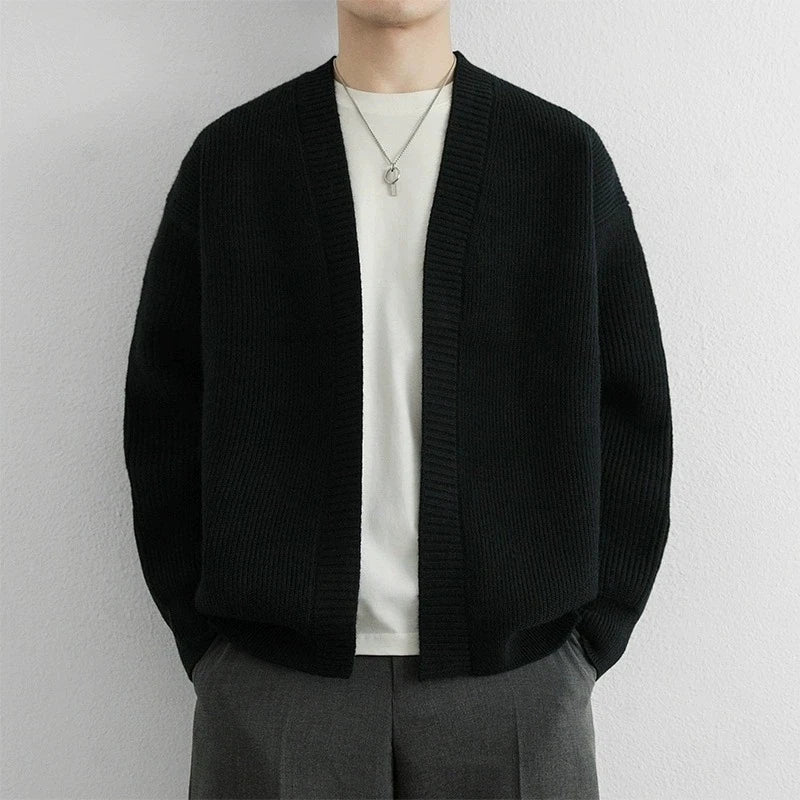 Threebooy American Retro Cardigan Coats Light Luxury Knitted Long Sleeve Men Sweater Jackets Winter Leisure Premium Quality Knitwear M-3XL