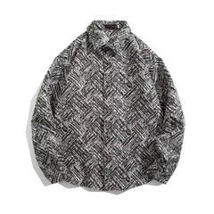 Threebooy Colored Numb Ethnic Style Shirt Men Weaving and Embroidered Spring and Autumn Retro Hong Kong Style Shirt Jacket