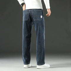 Threebooy  New Spring and Autumn Men's Jeans, Loose, Comfortable, Straight, Business Casual, Versatile Wide-leg Business Trousers