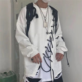 Threebooy 2024 New Mans Japanese Fashion Men's Street Style Lace Hoodie Punk Loose Fit Pullover Designer Colorful Hip Hop Sweatshirts