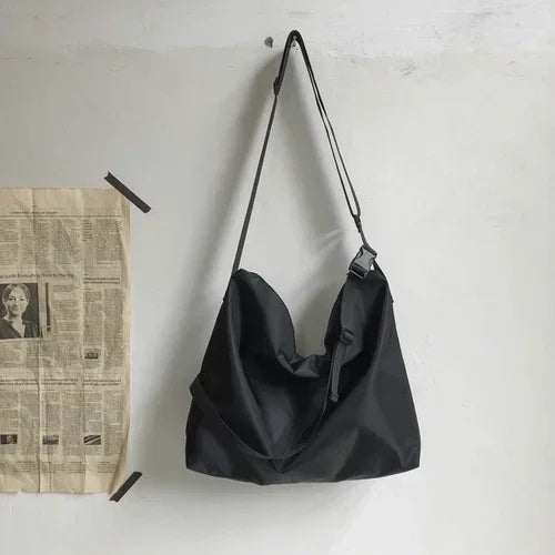 Threebooy  Canvas Japan ins bulk schoolbag student handbag simple shopping bag fitness bag waterproof shoulder bag notebook