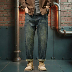 Threebooy  Classic Men's Loose Jeans Korean Style Street Hip-Hop Straight Harem Pants Autumn New Men's High Quality Trousers