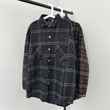 Threebooy Oversized Woven Shirt Men Fashion Retro Casual Plaid Shirts Mens Streetwear Korean Loose Long-sleeved Shirt Men M-2XL