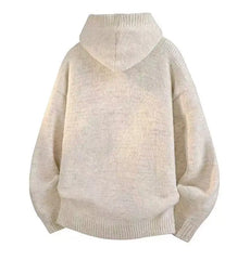 American-style autumn/winter streetwear unisex trendy hooded knit sweaters for couples with loose-fit retro Harajuku casual tops