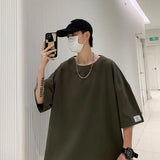 Threebooy Oversized Cotton Men Fashion Men's Summer Tshirts Oversize Tee Shirts Solid Casual T-Shirt for Man Streetwear Big Size