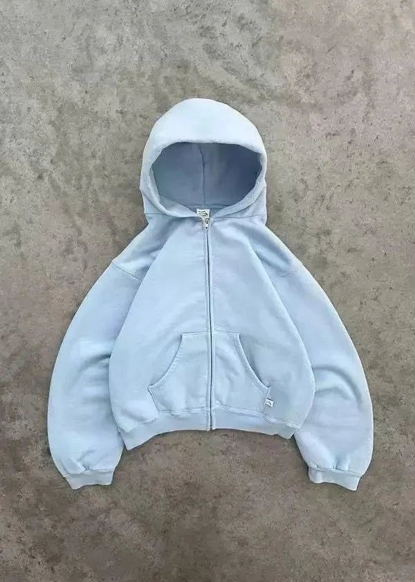 Threebooy  Unisex Hooded Zipper Long Sleeve Casual Sweatshirt Spring Autumn Polyester Cotton Comfortable Sportswear for Men And Women