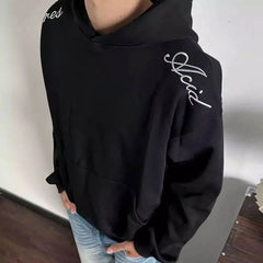 Threebooy  Men's Embroidered Hooded Long-Sleeved Sweatshirt American Retro Fashion Trend High Street Loose Casual Breathable Niche Men Tops