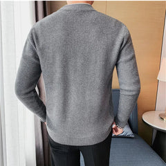 Threebooy  Autumn Winter Warm Cardigan Men Fleece Zipper Sweaters Jackets Men Slim Fit Knitted Sweatercoat Thick Cardigan Sweater Coat