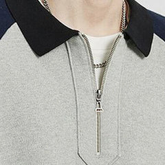 Threebooy  Lapel Men's Sweatshirt Spring Autumn New Casual Patchwork Pullover Comfortable Loose Fashion Male Zipper Sweatshirt