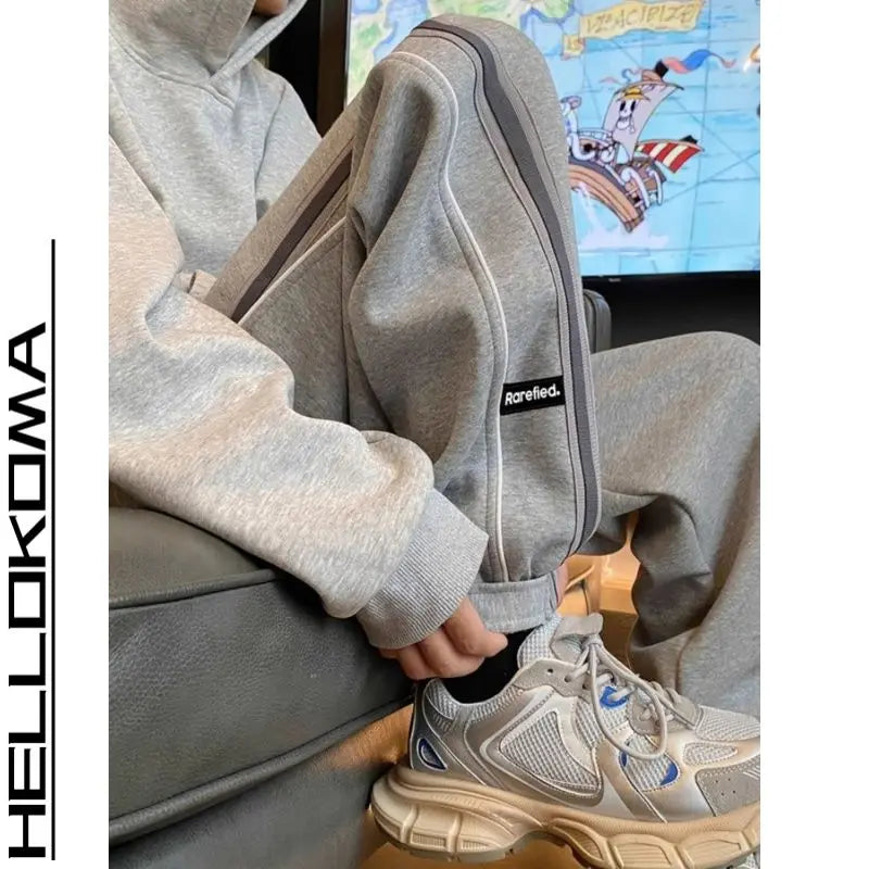 Threebooy Hong Kong Style Street Pants Spring and Autumn Style Personalized Spliced Trousers Youth Trendy College Style Versatile Trousers