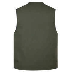 Threebooy  New Classic Summer Men Vest Cotton Button Multi Pocket Sleeveless Jacket Coat Solid Color Outdoor Fishing Waistcoat Plus Size