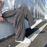Threebooy Men's Casual Pants Hip Hop Hippie Trousers Male Plaid Loose Summer Stylish Korean Style Y2k Cotton Long New in Free Shipping