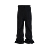 Threebooy High Street Black Color Boot Cut Mens and Women Wide Leg Baggy Casual Flare Pants Oversized Ropa Hombre Loose Black Trousers