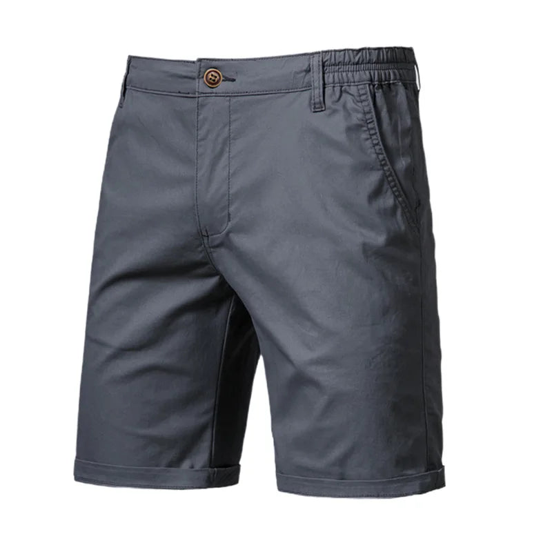 Threebooy Men's Summer Slim-fit British Shorts Light Luxury Stylish Popular Clothes Leisure Cargos Streetwear Button-down Half-pants 30-38