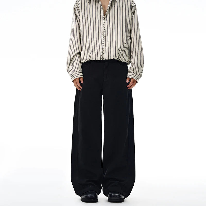 Threebooy 100% Cotton Men's Loose Casual Pants Autumn New Fashion Comfortable Wide-leg Oversized Trousers Streetwear White Khaki Black