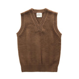 Threebooy Vintage Knitted Sweater Vest Men Autumn Winter New Thick Slim V-neck Warm Sweater Vest Casual Sleeveness Pullover Tops