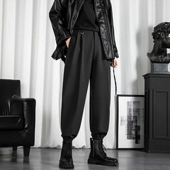 Threebooy Black Men's Trousers Korean Fashion Baggy High Waist Straight Suit Pants Spring Autumn Casual Oversized Male Bottoms Y2k Clothes