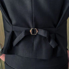 Threebooy  British Gentleman Suit Vest Suit Male Gentleman Business Casual Double-breasted Horse Clip