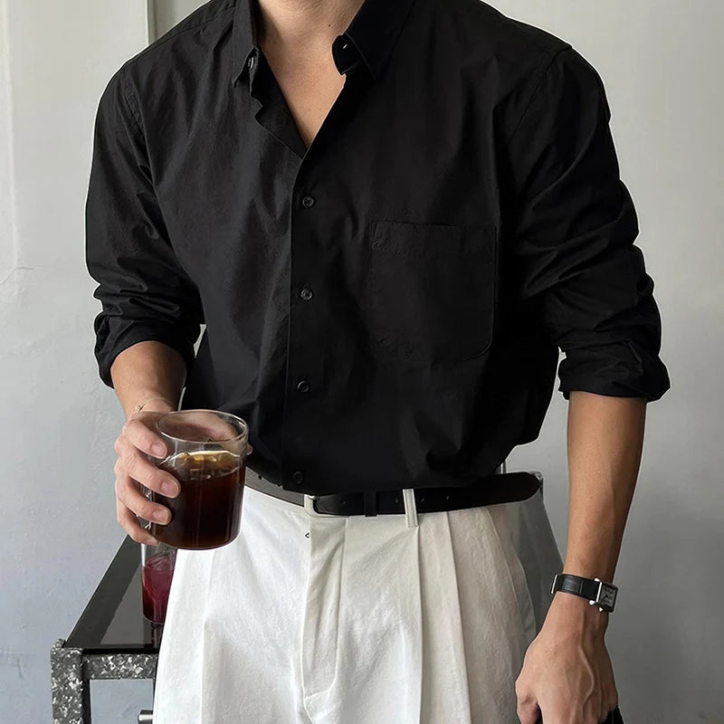 Threebooy  New Casual Long Sleeve Mens Linen Shirt Tops Spring Autumn Vintage Turn-down Collar Button-up Shirts For Men Fashion Cardigans