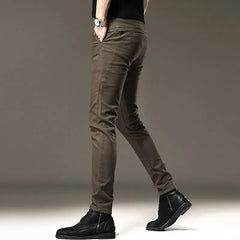 Threebooy  Casual Pants Men in Spring Summer New Style Comfortable Small Feet Elastic Slim Fit Trendy Versatile Casual Long Pants New Style