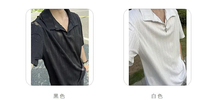 Threebooy Mens Soft Comfortable Polo Shirt Collared Knit Summer Solid Classic Simple Casual Short Sleeve Breathable Fabric Plain T Shirt
