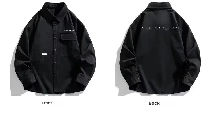 Threebooy Men's shirt jacket Spring high-quality teenagers early autumn work cardigan jacket Japanese casual thin autumn clothes