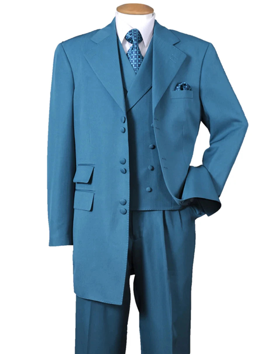 Threebooy  Luxury Men's Suit 3 Pieces Blazer Vest Pants Peaked Lapel Satin Business Formal Work Wear Wedding Groom