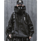 Threebooy Men Japanese Harajuku Sweatshirt Oversize Hoodie Long Cloak Hip Hop Gothic Outwear Streetwear Techwear Coat Tops Clothes